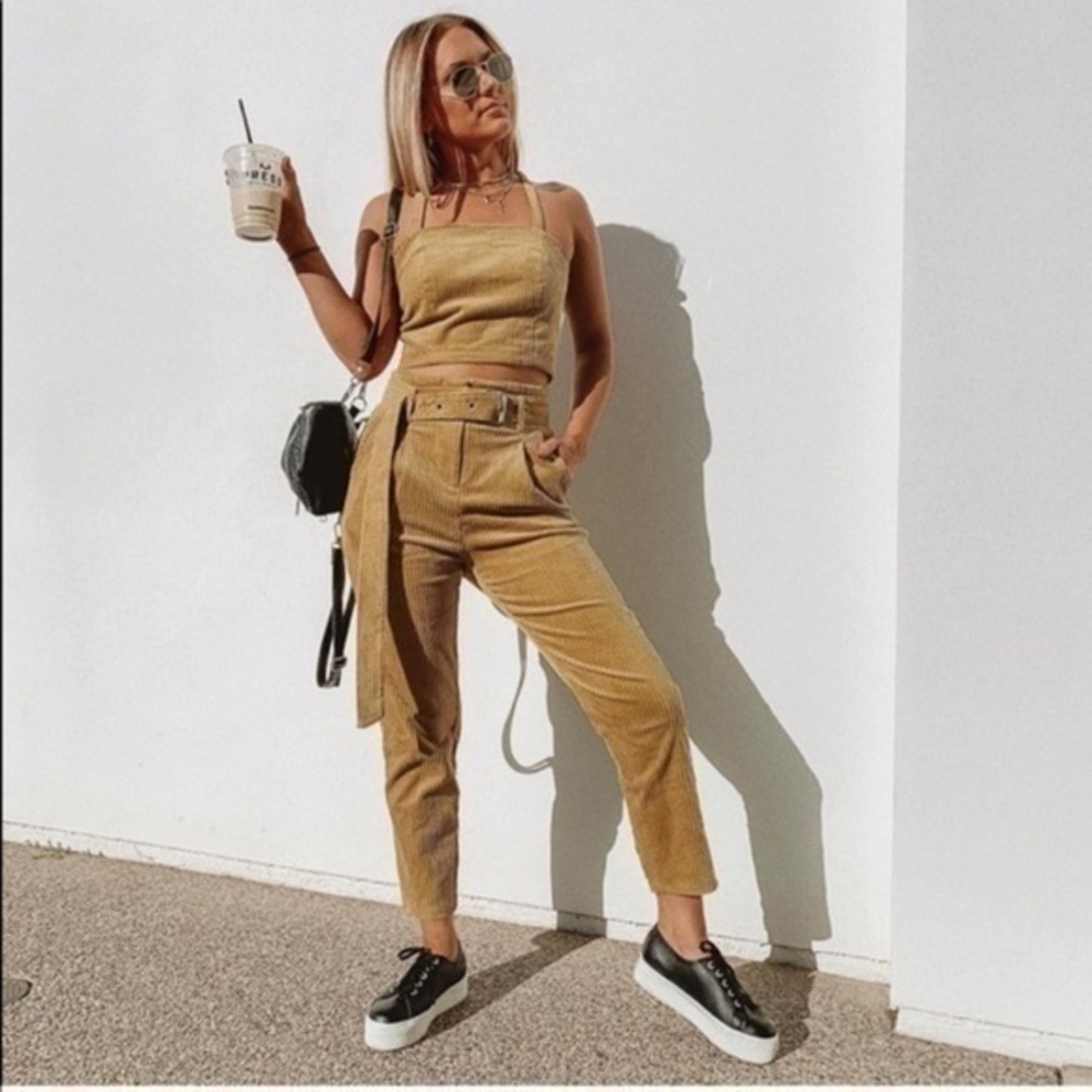 Two piece yellow Corduroy set